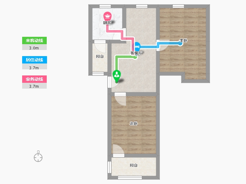 江西省-南昌市-西湖区工人新村二路14号邮电宿舍-68.00-户型库-动静线