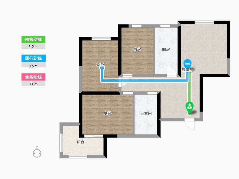 陕西省-宝鸡市-虢悦东郡-85.00-户型库-动静线