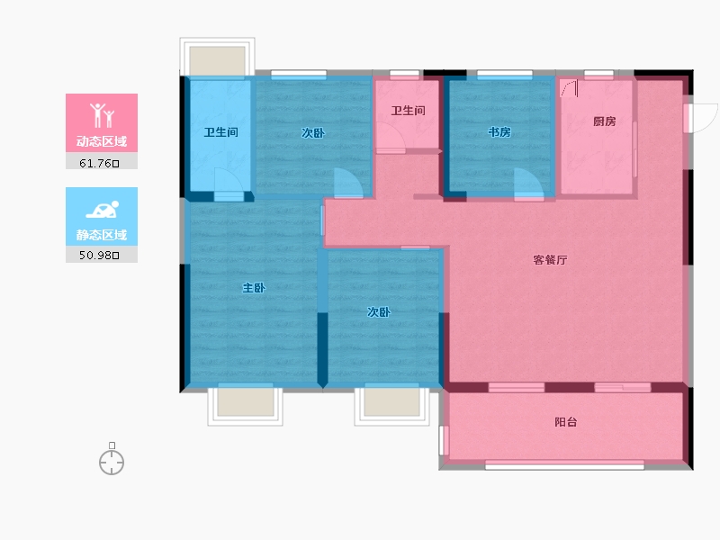 江苏省-连云港市-红星星都荟-101.00-户型库-动静分区