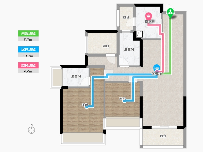 广东省-佛山市-顺德自在城-88.00-户型库-动静线