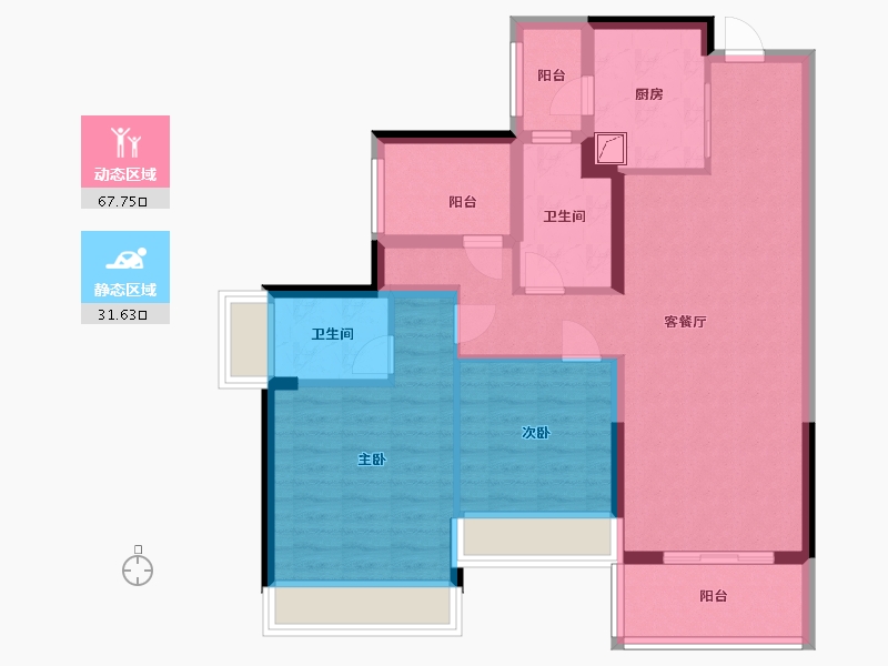 广东省-佛山市-顺德自在城-88.00-户型库-动静分区