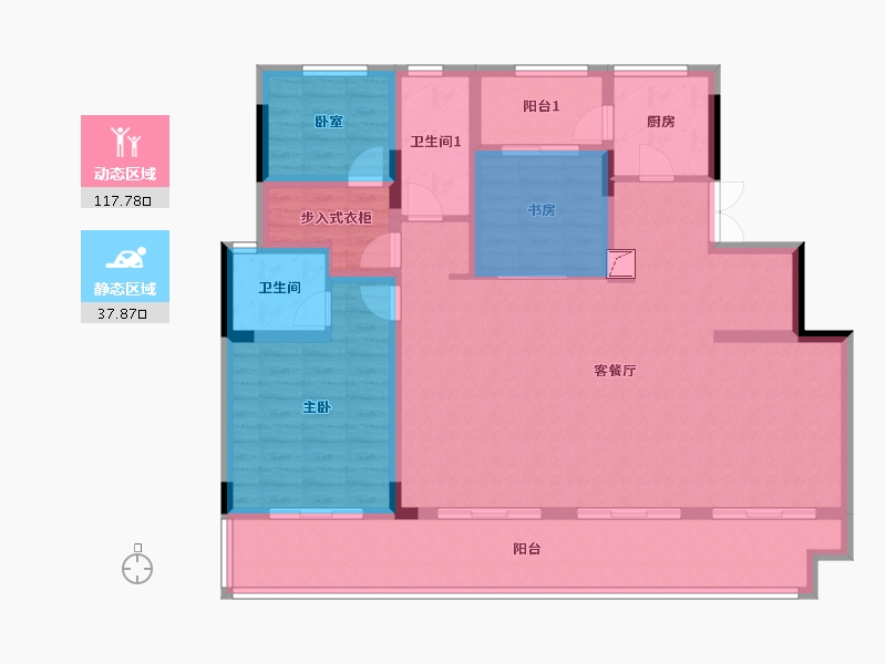 重庆-重庆市-中交中央公园和颂-137.65-户型库-动静分区