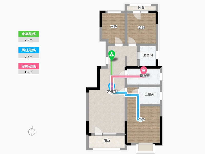 山东省-青岛市-卓越蔚蓝群岛-89.00-户型库-动静线