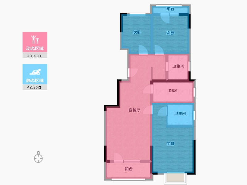 山东省-青岛市-卓越蔚蓝群岛-89.00-户型库-动静分区