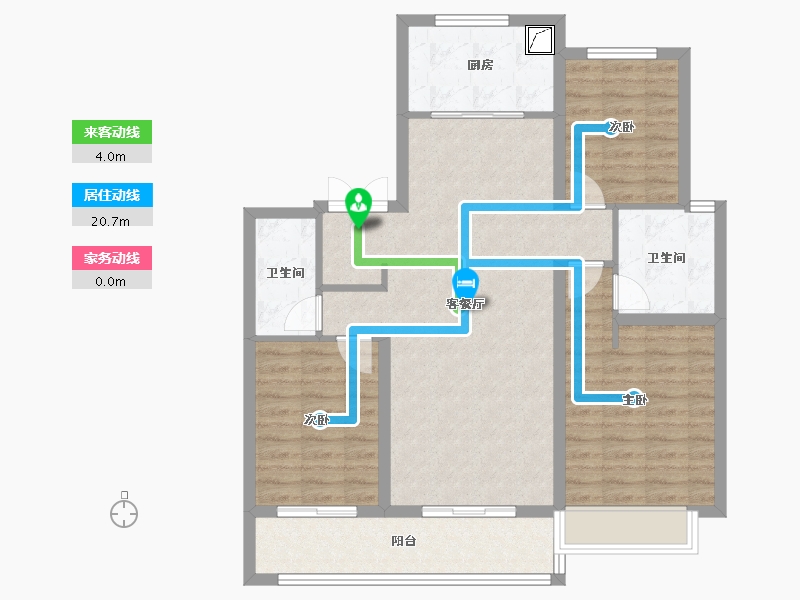 河北省-石家庄市-润德万科翡翠公园-104.00-户型库-动静线