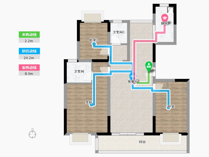 江苏省-宿迁市-景粼别院-100.00-户型库-动静线