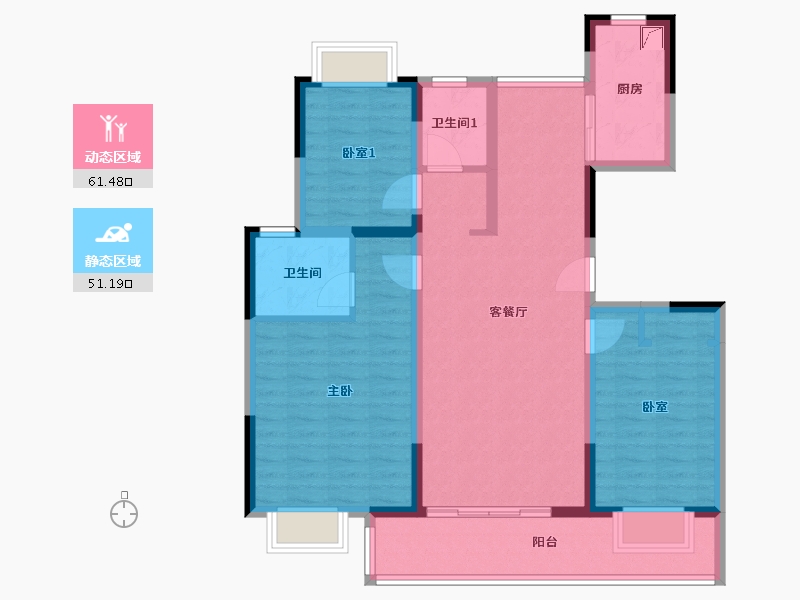 江苏省-宿迁市-景粼别院-100.00-户型库-动静分区