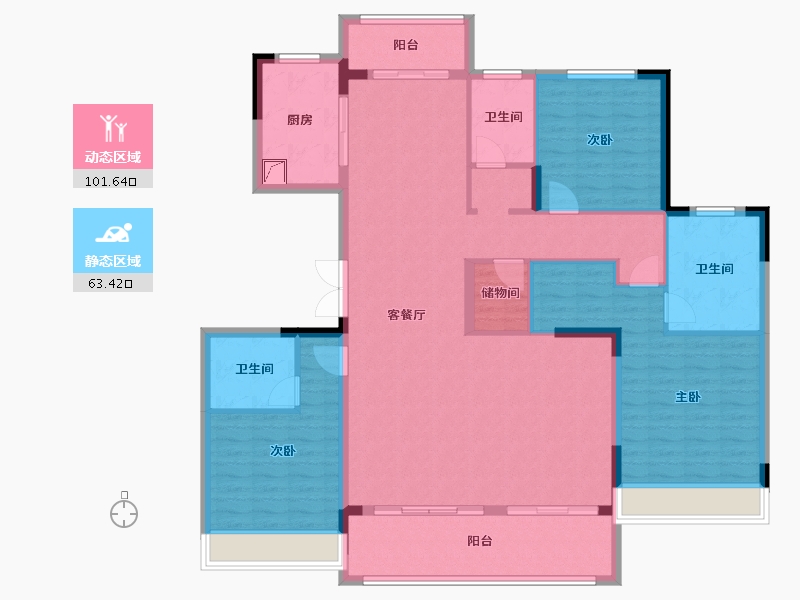 江苏省-徐州市-东方兰园-150.00-户型库-动静分区