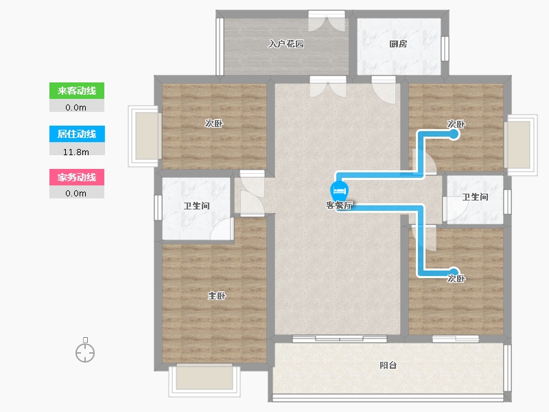 湖南省-怀化市-公园世家-134.00-户型库-动静线