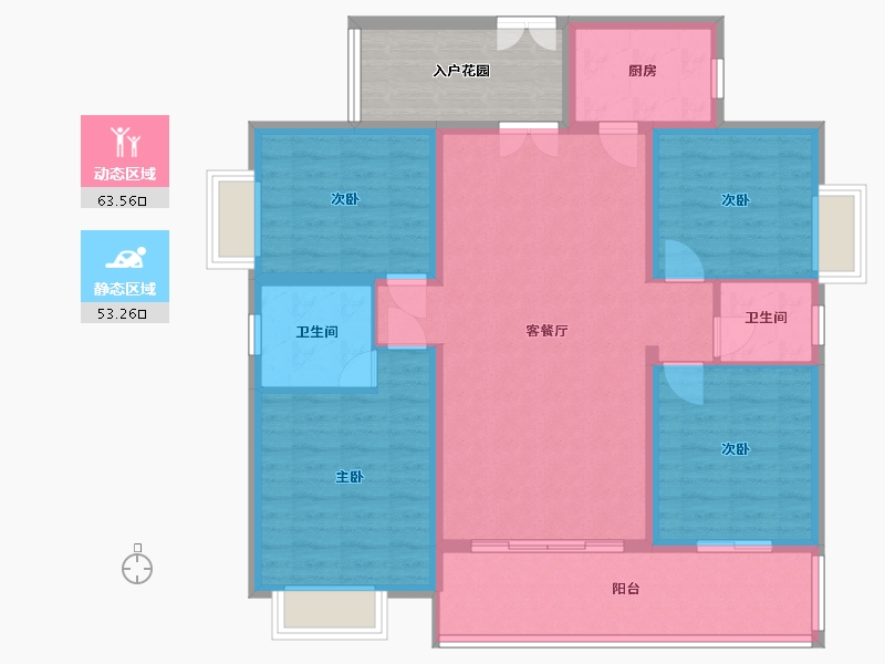 湖南省-怀化市-公园世家-134.00-户型库-动静分区