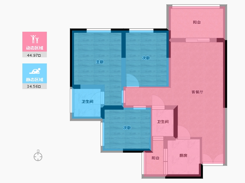 四川省-南充市-凯旋天地-60.00-户型库-动静分区