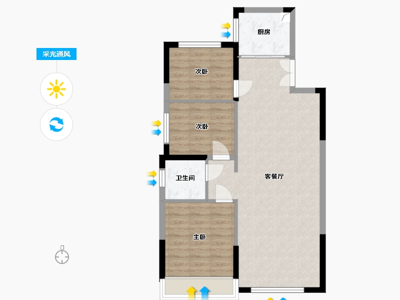 内蒙古自治区-通辽市-安华汇乐府-83.00-户型库-采光通风