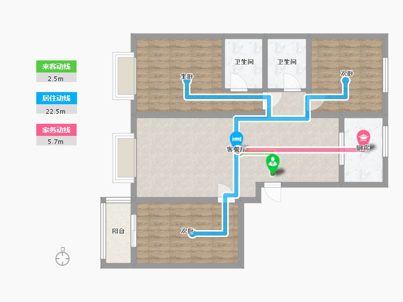 山西省-忻州市-尧阳景苑-98.00-户型库-动静线