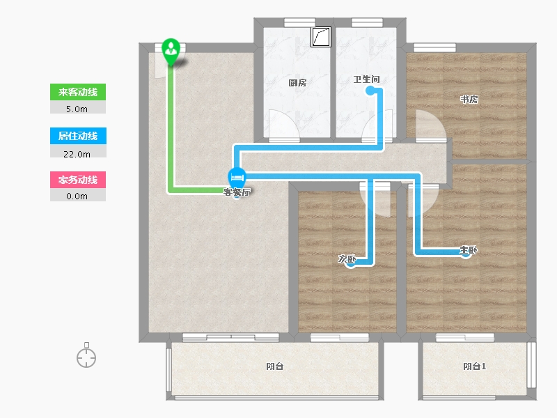 河南省-漯河市-绿城玫瑰园-83.59-户型库-动静线