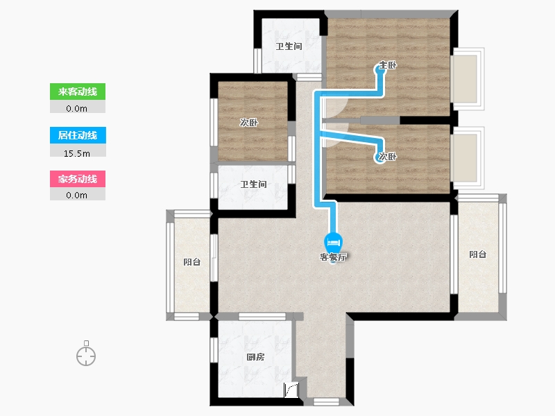 江苏省-徐州市-恒大滨河左岸-115.00-户型库-动静线