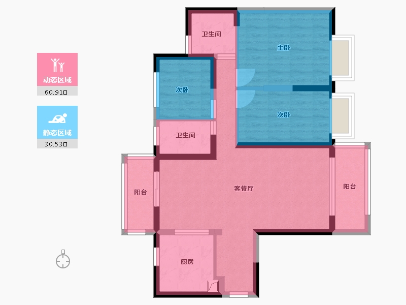 江苏省-徐州市-恒大滨河左岸-115.00-户型库-动静分区