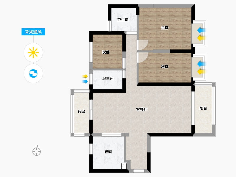 江苏省-徐州市-恒大滨河左岸-115.00-户型库-采光通风