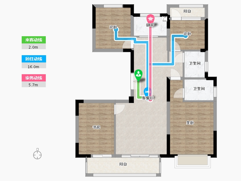 浙江省-台州市-璞悦府-104.61-户型库-动静线