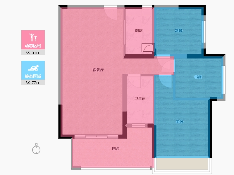 贵州省-贵阳市-保利凤凰湾-80.71-户型库-动静分区