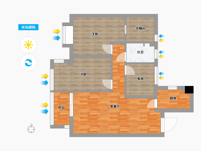 安徽省-合肥市-融悦四季-73.68-户型库-采光通风