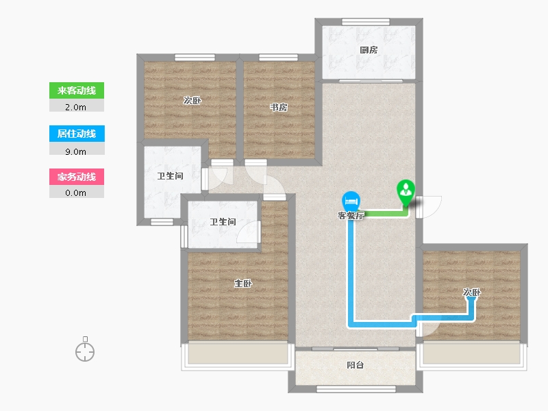 内蒙古自治区-呼和浩特市-左右城-151.00-户型库-动静线