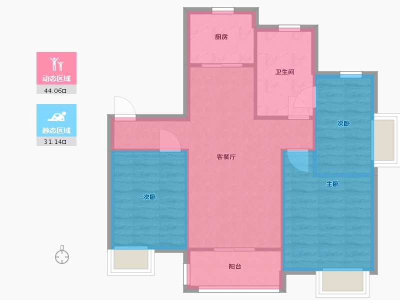 安徽省-合肥市-望江台-96.68-户型库-动静分区