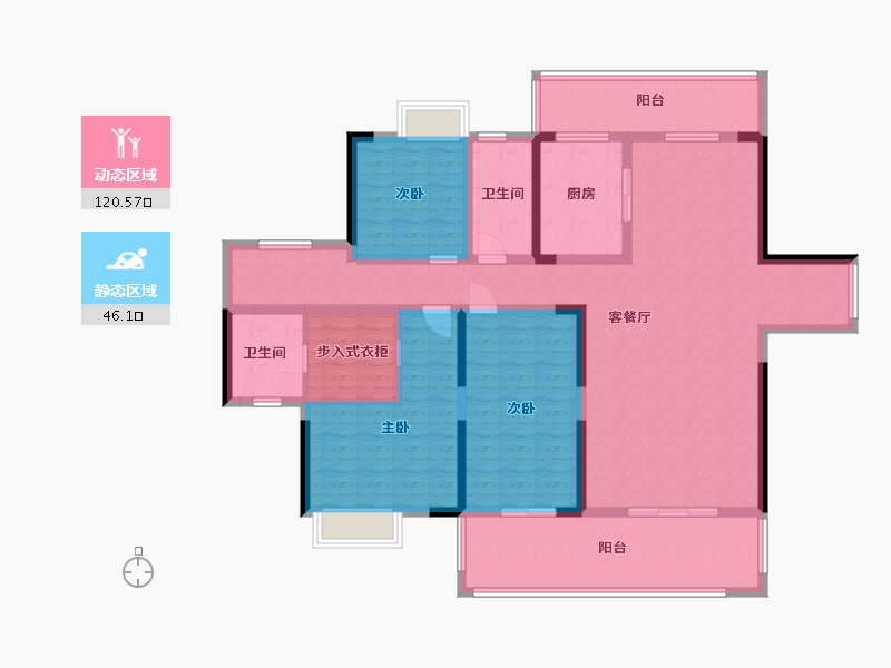 湖南省-永州市-金盘蓝山城-149.00-户型库-动静分区