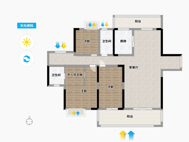 湖南省-永州市-金盘蓝山城-149.00-户型库-采光通风