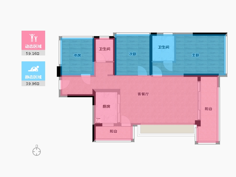 四川省-绵阳市-领地观江府-95.00-户型库-动静分区