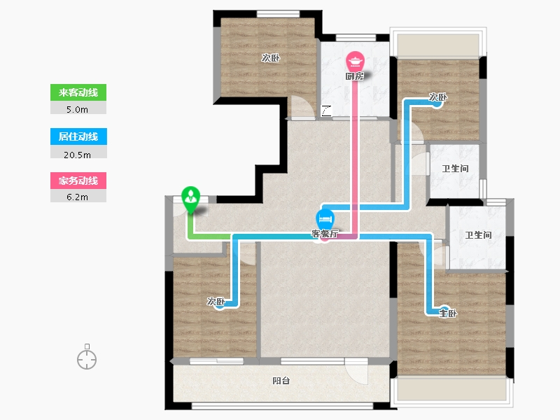 宁夏回族自治区-银川市-汇融风华-111.70-户型库-动静线