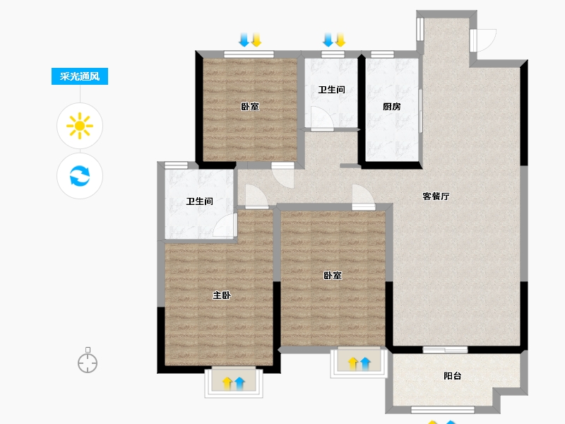 山东省-菏泽市-云峰中央公园-120.00-户型库-采光通风