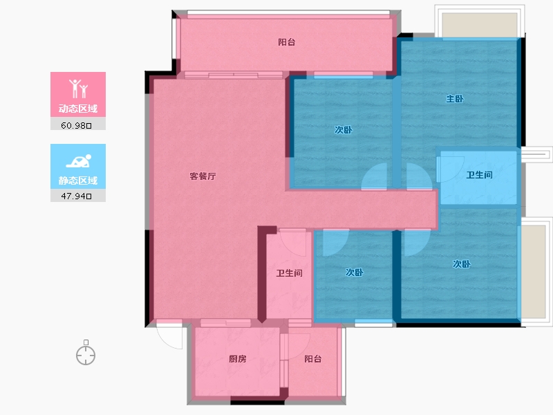 广东省-梅州市-锦绣江山-108.00-户型库-动静分区