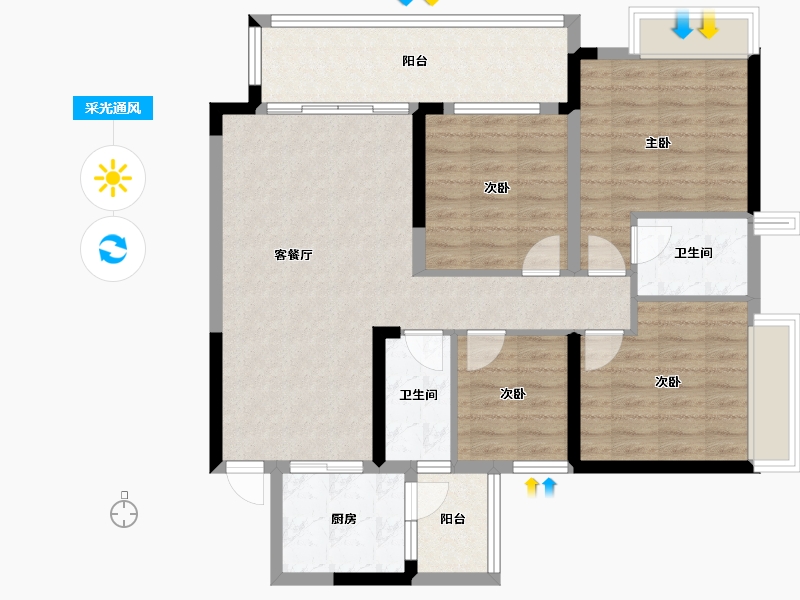 广东省-梅州市-锦绣江山-108.00-户型库-采光通风