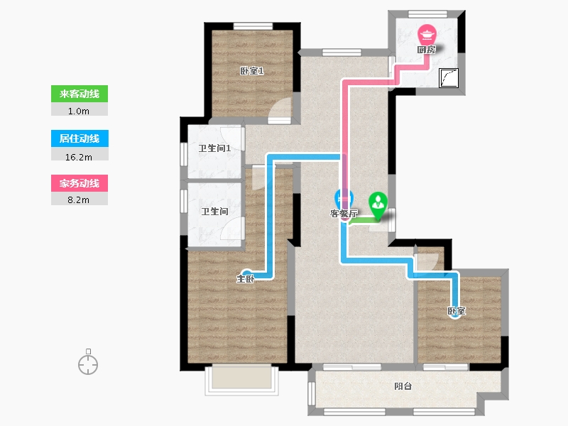 山东省-枣庄市-鼎祥诚园-105.96-户型库-动静线