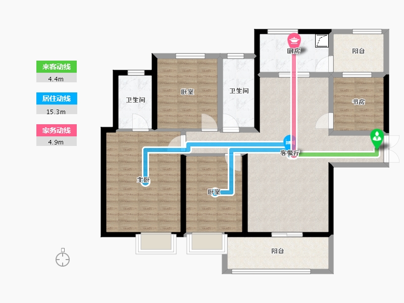 云南省-玉溪市-中央悦府-111.23-户型库-动静线