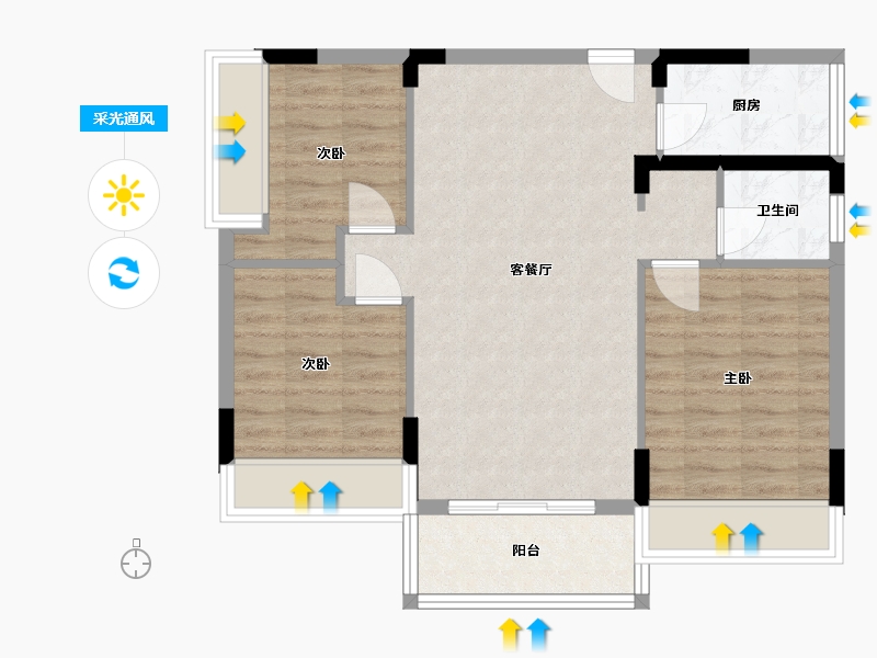 四川省-绵阳市-金域府壹号-95.00-户型库-采光通风