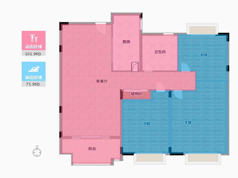 江苏省-苏州市-裕沁庭-160.00-户型库-动静分区