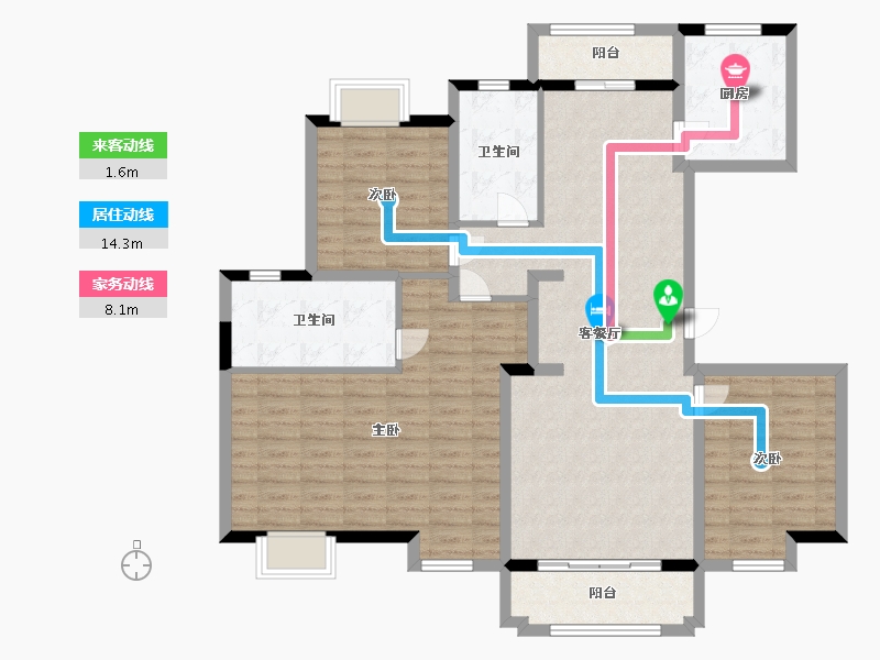 江苏省-苏州市-裕沁庭-120.00-户型库-动静线