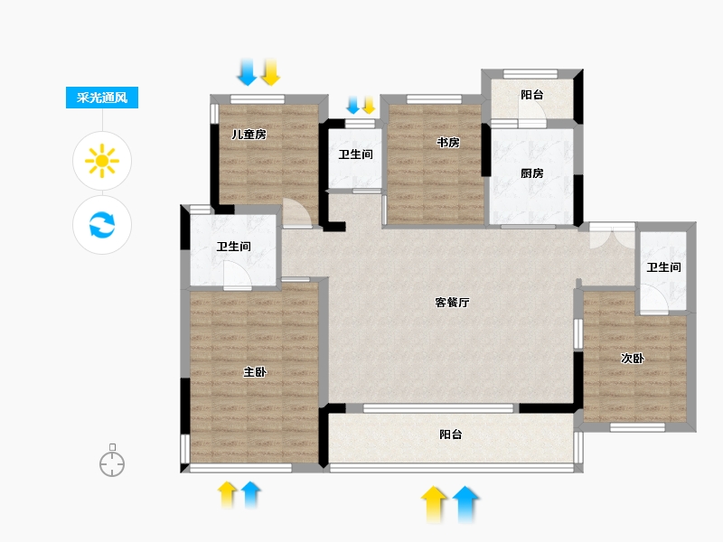 四川省-成都市-华宇大发御璟云玺-0.00-户型库-采光通风