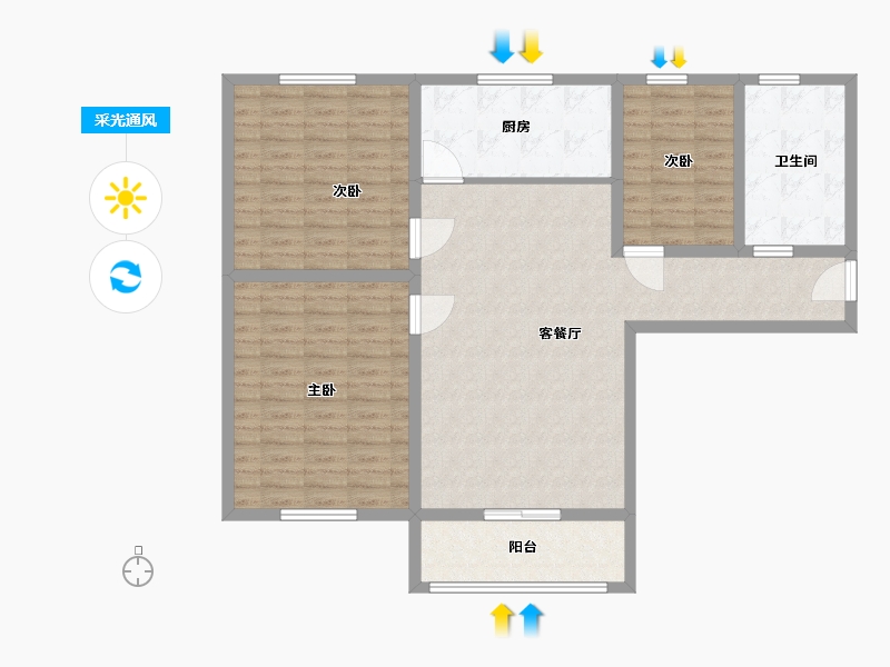 山西省-吕梁市-永福苑-110.00-户型库-采光通风