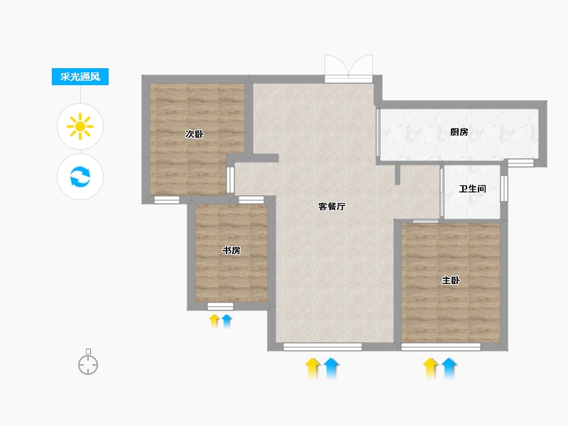 新疆维吾尔自治区-喀什地区-深喀东院-81.00-户型库-采光通风