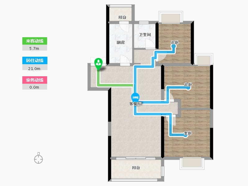 江苏省-淮安市-钱隆御景-98.00-户型库-动静线