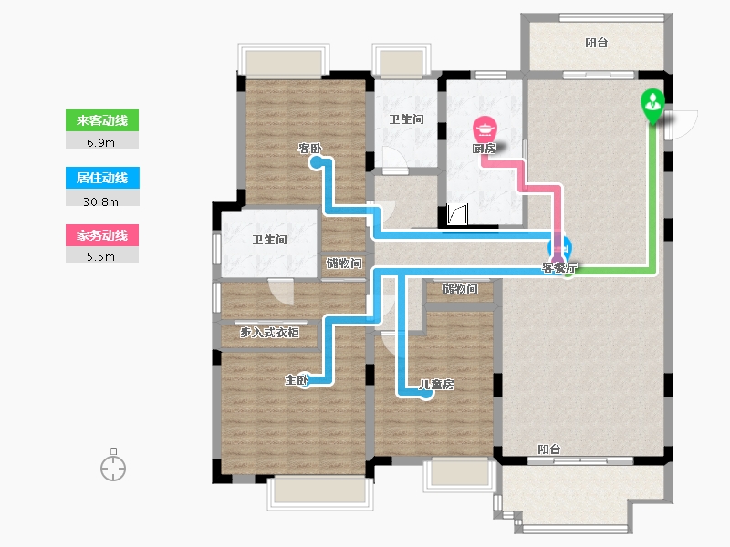 江苏省-苏州市-裕沁庭-160.00-户型库-动静线