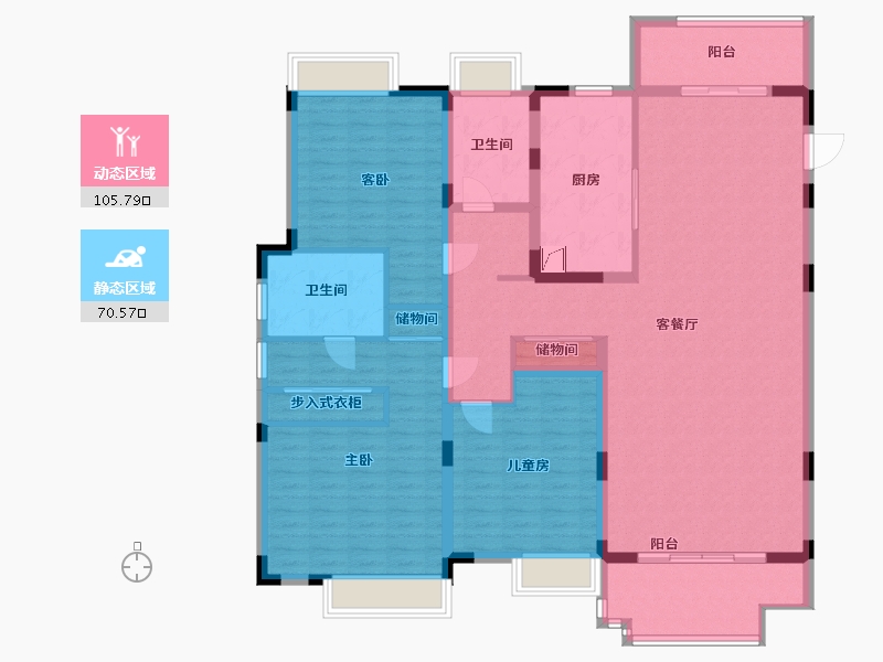 江苏省-苏州市-裕沁庭-160.00-户型库-动静分区