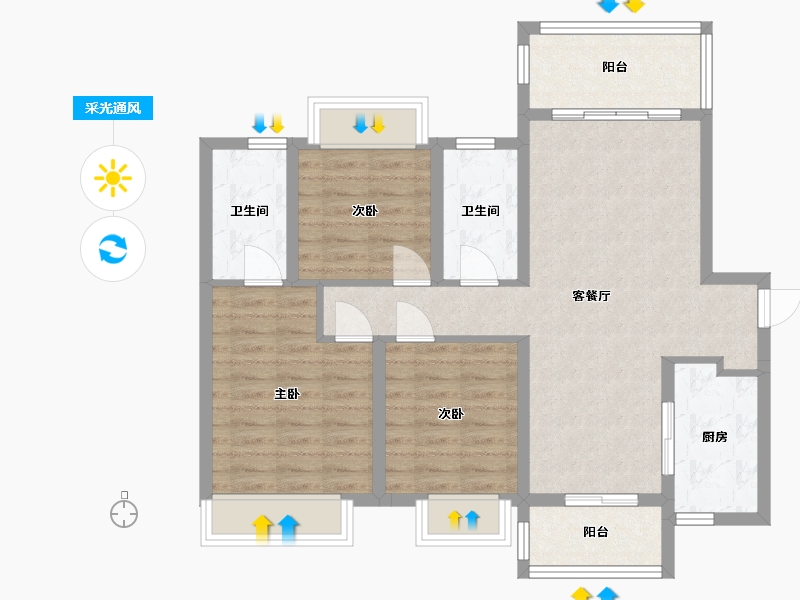 四川省-德阳市-吾悦华府-90.00-户型库-采光通风