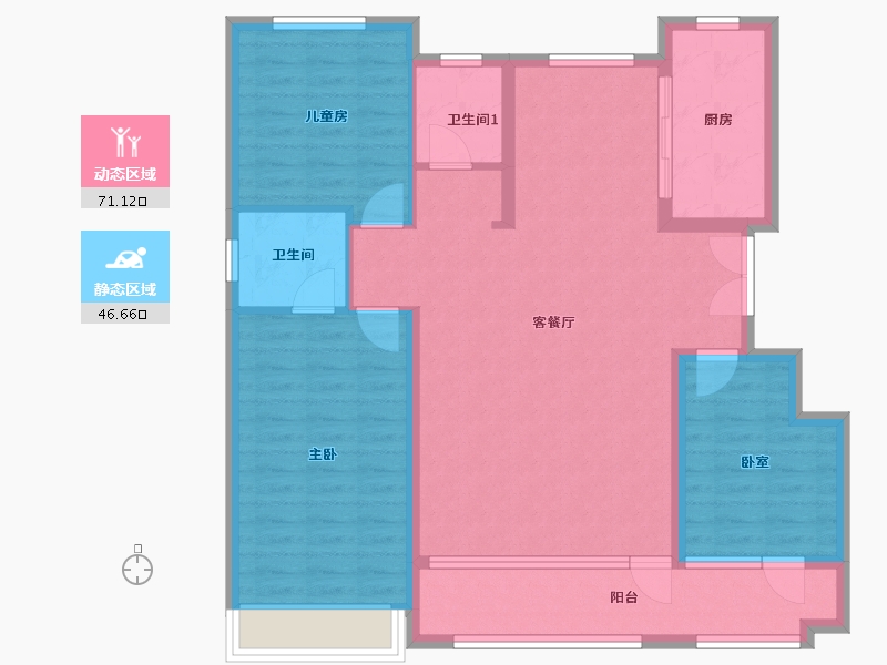 山东省-潍坊市-恒信弥水春风-120.00-户型库-动静分区