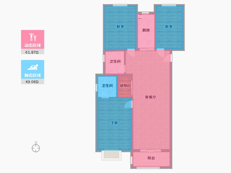 安徽省-蚌埠市-鹏欣天珑天玥-100.00-户型库-动静分区