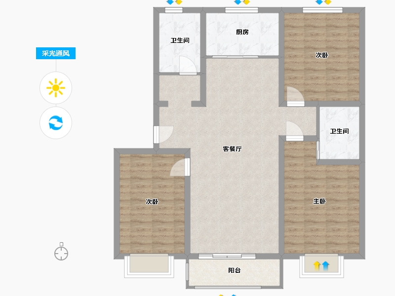 河北省-邯郸市-臻稀品鉴-119.06-户型库-采光通风