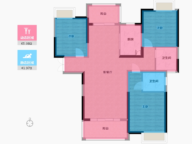 湖北省-襄阳市-谷城名座-105.14-户型库-动静分区