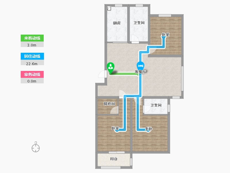 江苏省-淮安市-清苑小区-120.00-户型库-动静线